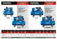 Meilleur prix 2HP 100L mobile 2 cylindre V-0.12 piston compresseur d'air à entraînement par courroie avec roues