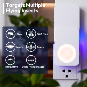 Trampa para Moscas <span class=keywords><strong>de</strong></span> Alta Calidad y Eficiencia, Atrapa Insectos Voladores en Interiores, Electrónica, Enchufable, con Luz LED UV, Mata <span class=keywords><strong>Mosquitos</strong></span> e Insectos - Product Image 2