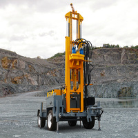 Machine de forage de puits d'eau hydraulique montée sur remorque, machine de forage de puits d'eau pneumatique