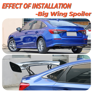 Haosheng Universal <strong>Spoilers</strong> GT Carbon Looks ABS <strong>Rear</strong> <strong>Spoiler</strong> Wings Aluminum Back Big Wing Universal <strong>Spoiler</strong> Sedan Saloon Car - Product Image 2