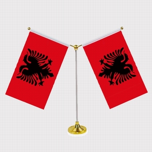 <strong>Custom</strong> Design All National <strong>Flags</strong> Printed Metal Double Pieces Brazil <strong>Desk</strong> <strong>Table</strong> <strong>Flag</strong> Metal Stand with Pole - Product Image 4