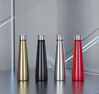 Bouteille d'eau en acier inoxydable à texture métallique, souvenirs, double paroi isolée sous vide, sans BPA, logo personnalisé