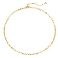 Collar de Cadena de Discos Hecho a Mano de Acero Inoxidable de Una Sola Hebra, Resistente a la Decoloración, Chapado en Oro de 18K, Delicado