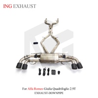 ING Tuyau d'échappement à valve électronique double mode en acier inoxydable Cat-Back à fixation directe pour Alfa Romeo Giulia Quadrifoglio 2.9T