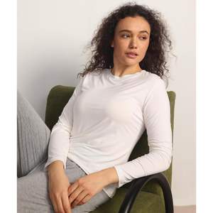 Camiseta de Pijama de Manga Larga para Mujer, de Bambú, Algodón y Modal, Suave, Absorbente de Humedad, Ropa de Dormir Personalizada - Product Image 2