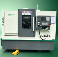 Tour horizontal automatique TCK50Y à 12 stations, à tourelle, à un seul brocheur, haute précision, moyenne capacité, à banc incliné, 3 axes, 540 mm, moteur Fanuc, 220 V
