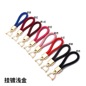 Porte-clés de voiture en corde tressée, alliage de zinc, boucle en forme de fer à cheval, plusieurs couleurs, pour usage domestique, cadeau - Product Image 3