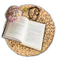 Napperons ronds tressés en bois écologiques style Zen Asiatique, 40 cm de diamètre, 1 cm d'épaisseur – Tapis et sous-plats élégants et écoresponsables