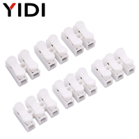Connecteur rapide pour fils en plastique CH2 CH3, 2/3 broches, 250V/10A, bornier électrique, pince de raccordement, connecteur à ressort pour câble LED