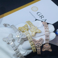 Passe Diamant Testeur 925 Sterling Silver Hip Hop Bijoux Glacé Baguette Moissanite Diamant Forme Ovale Bracelet Bracelets