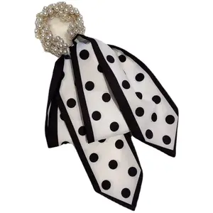 Die neue Perle Bogen Band Seide Schal Haar Seil Gummiband Frauen gebunden Haare für Frauen