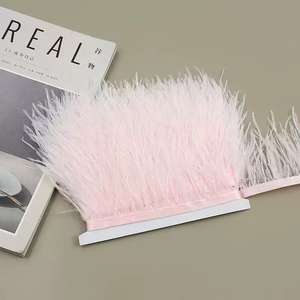 Cinta de Plumas de <span class=keywords><strong>Avestruz</strong></span> Auténticas Multicolor de 1 Metro, 10-15 cm, Plumas de <span class=keywords><strong>Avestruz</strong></span> Blancas para Decoración de Vestidos, Costura, Manualidades - Product Image 3