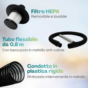 Aspirapolvere Elettrico per Ceneri 10 Litri 600 W Motore Doppia Funzione con Filtro Hepa Lavabile Serbatoio in Plastica - Product Image 3