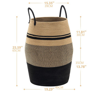 Wholesale 100L Dirty Clothes <b>Basket</b> Cotton Rope <b>Basket</b> for Washing Clothes Dirty Clothes <b>Storage</b> <b>Storage</b> <b>Large</b> Capacity - Product Image 3