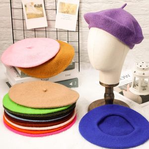 Boina de Lana Ajustable de Color Sólido, Estilo Casual de Invierno, con Logotipo Bordado a Mano Personalizado al por Mayor, <span class=keywords><strong>para</strong></span> Mujer - Product Image 2