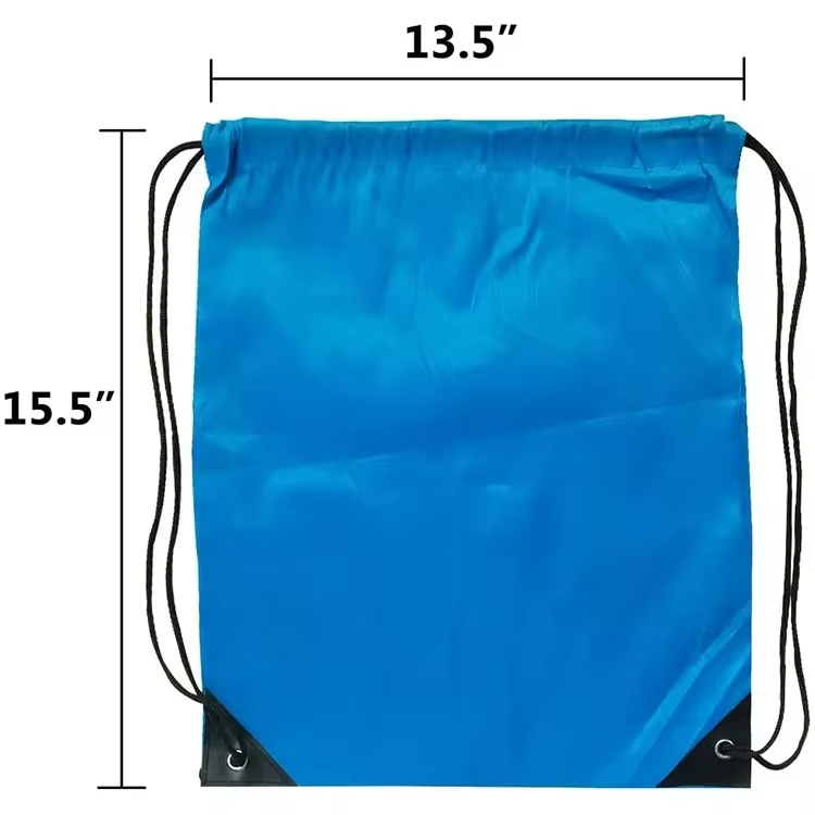 High quality custom logo polyester drawstring backpack bag for travel