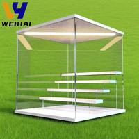 Vitrina Acrílica Antipolvo con Luces LED para PopMart Blind Boxes - Exhibidor Coleccionable Escalonado, Gabinete Sellado para Figuras