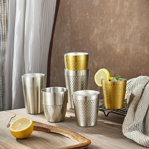 Tazza in Acciaio Inox 304 con Texture a Nido d'Ape, Bicchiere Impilabile per Caffè e Acqua, per Ristoranti, Bar e Feste, 350ml - Product Image 2