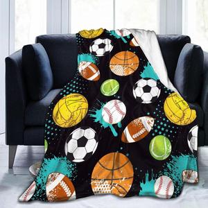 Manta de Franela con Motivos Deportivos, Manta para Siesta, Lavable a Máquina, Resistente a la Decoloración, para Dormitorio, Sala de Estar, Impresión Personalizada YH- - Product Image 2