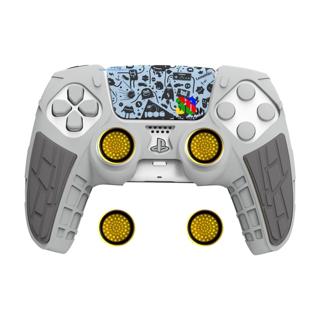 Game Themed Silicone Case With Sticker for PS5 PlayStation 5 Protective Controller Cover Grip Skin Set Accessories