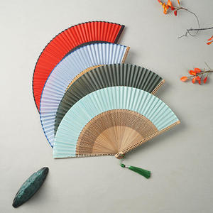 Hand Held Bamboo Silk Folding Hand Fans Chinese Vintage Handheld Fans Wedding Party Gift for Women - Product Image 1