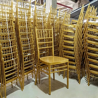 Chaises de mariage en gros, empilables, pour hôtels, banquets, événements, chaises Chavari dorées en vrac