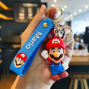 Fou Animal Ville Dessin Animé <span class=keywords><strong>Mario</strong></span> Animation Porte-clés Exploiteur Stéréo En Caoutchouc Poupée PU PVC Silicone Cartables Clés De Voiture - Product Image 6