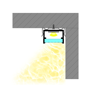 Profils en aluminium linéaires LED YG-G001, profil en forme de U, diffuseur en PC à ondes d'eau, extrusion de profil LED pour l'éclairage des armoires - Product Image 5
