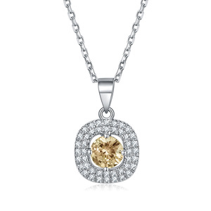 925 Silver Double Halo CZ Jewelry <b>Set</b>, Prong Setting Square Cut Zirconia Pendant Earrings Ring <b>Set</b> - Product Image 5