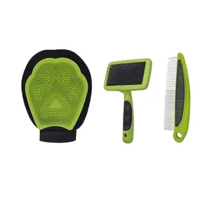 Cat Grooming Ferramenta com Dentes de Aço Inoxidável Ergonomic Grip Handle Pet Hair Comb Grooming pet bath Ferramentas