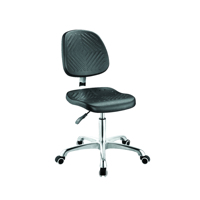 Chaise de laboratoire industrielle ESD de haute qualité en mousse PU noire pivotante réglable en hauteur antistatique