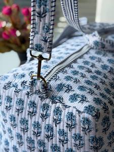 High Quality Lightweight Floral Cotton Quilted Duffel Bag Zipper Large Capacity Hand Block Printed <b>Indian</b> Style for Weekend - Product Image 6