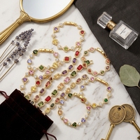 Bracelet Arc-en-ciel Sophistiqué en Laiton Plaqué Or Résistant au Ternissement LUOYUNE, Bijou Fantaisie en Zircon Cubique pour Achat en Gros sur le Site Shopify