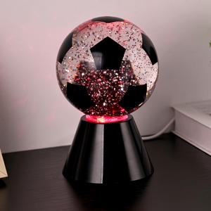 Newly Design Gift RGB Color Change Battery Inside Glitter Liquid Spark White Base Decor Night <strong>Light</strong> with <strong>FOOTBALL</strong> Ball <strong>Shade</strong> - Product Image 3