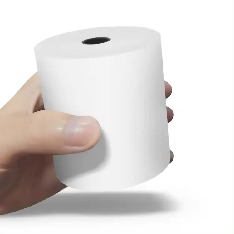 Rollos de papel térmico de caja registradora POS personalizados de fábrica rollos de papel térmico Jumbo tamaño 3 1/8x230 57x40 80x80