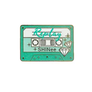 Customized Creative And Personality Korean Pop Songs Album Tape Set Gold Plating Zinc Alloy Hard Enamel Pins Gifts Brooch Pins