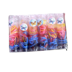 Petits élastiques à cheveux jetables, couleur fluorescente et noir, usage quotidien, accessoires pour cheveux d'enfants, vente en gros - Product Image 5