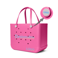 Bolsos de Mano Personalizados con Logotipo, Bolsos de Playa de Verano Grandes, Impermeables, de Goma, Plástico, Eva y Silicona, para Mujer