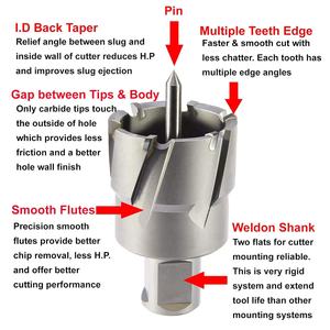 Coupeur de broche Welden Shank avec profondeur de coupe 50mm Matériau durable et haute dureté TCT Fraise annulaire à mèches droites - Product Image 6