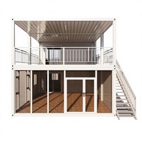 Maison mobile à double étage, style villa duplex, maison préfabriquée modulaire, hôtel, maison de jardin, véranda, bureau, maisons habitables