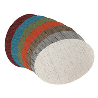 Tapis de table ovale en PVC Ychon, résistant à la chaleur, antidérapant, design bambou artificiel, pour la maison et l'hôtel