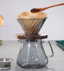 Nouvelle cafetière en verre octogonal diamanté résistant à la chaleur avec logo laser, pot de partage, filtre à café goutte à goutte, ensemble de café manuel - Product Image 4