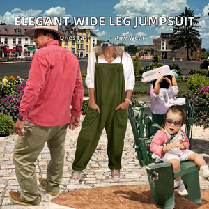 Combinaison décontractée élégante d'été pour femme, coupe large, manches à volants, col en V, dos nu, respirante, séchage rapide, taille mi-haute, couleur unie - Product Image 2