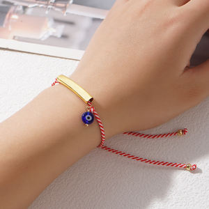 Go2boho tradisi tali merah putih tali busur berbentuk tembaga tabung mata jahat perhiasan 2024 trendi Yunani Maret gelang untuk wanita - Product Image 4