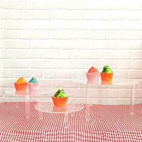 Support à gâteau rond à 3 niveaux en acrylique, transparent et alimentaire, en stock, faible MOQ pour les grossistes mondiaux de fournitures de fête