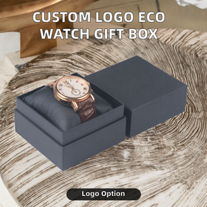 Custom Logo <b>Black</b> Eco-Friendly Rigid Paper Single Watch Storage <b>Gift</b> <b>Box</b> with Embossed Print and Matt Lamination - Product Image 2