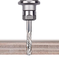 Fresa de metal duro TCT espiral de 1 filo para router CNC, cortador de fresado de un solo filo para procesamiento de acrílico, PP y PVC al por mayor