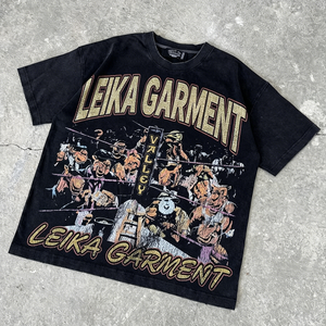 T-Shirt Oversize da <span class=keywords><strong>Uomo</strong></span> OEM Streetwear con Spalle Cadenti, Personalizzata in Cotone Pesante con Stampa Grafica Vintage - Product Image 5