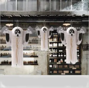 Penjualan Laris Perlengkapan Pesta Halloween Dekorasi Gantung Hantu Putih Kertas