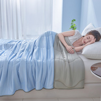 Couette Guatear de classe A, couleur unie, motif ondulé, en soie, pour l'été, fraîche, taille king et queen, lavable, douce, pour climatisation